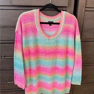 Torrid Pink and Blue Gradient Women's Sweater